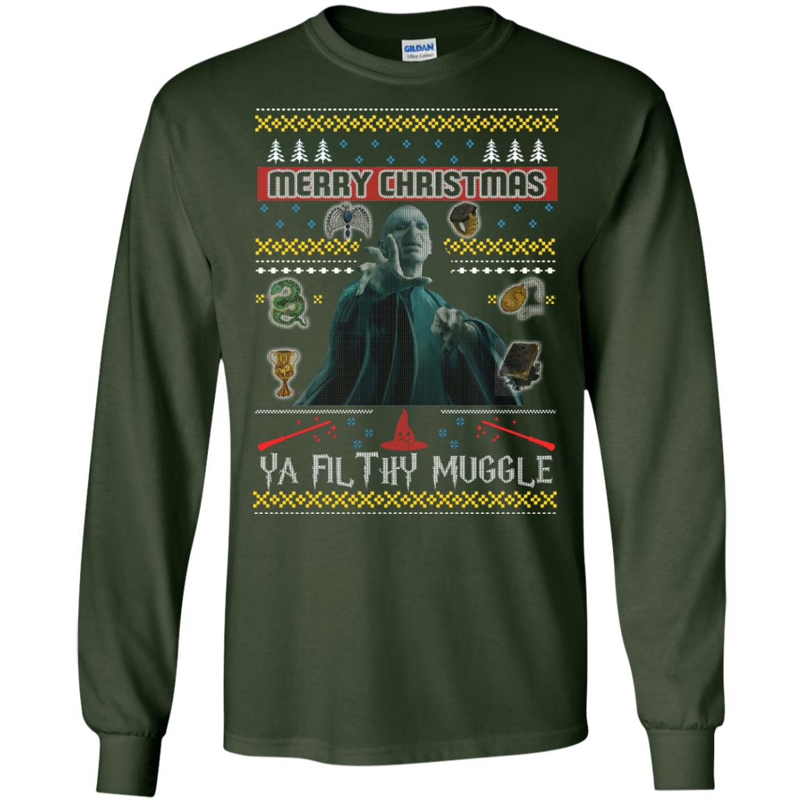 Merry Christmas Ya Filthy Muggle Harry Potter Fan T-shirtG240 Gildan LS Ultra Cotton T-Shirt