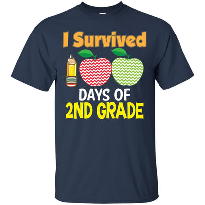 Kindergarten T-shirt I Survived 100 Days Of 2nd Navy