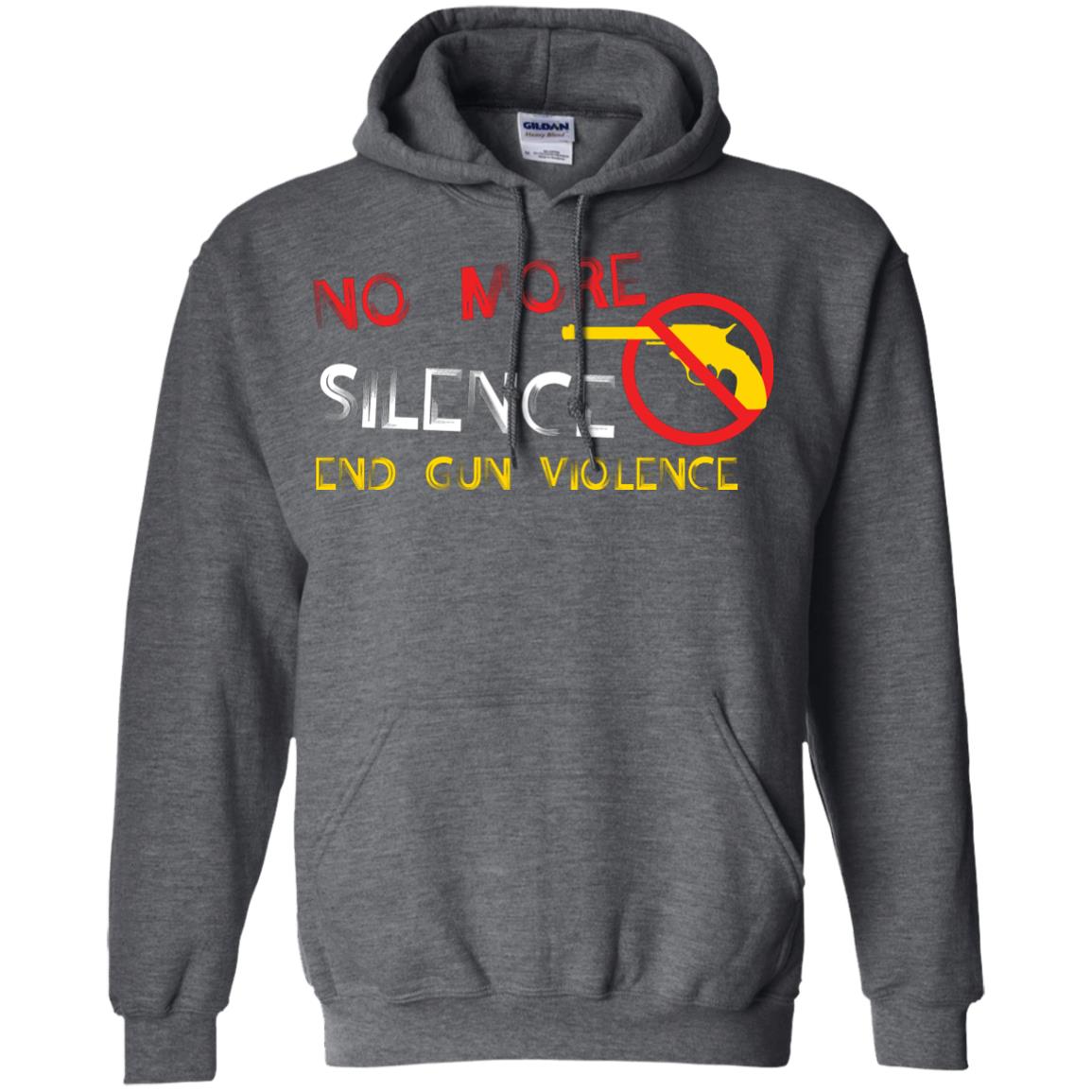 Anti Gun T-shirt No More Silence End Gun Violence Dark Heather