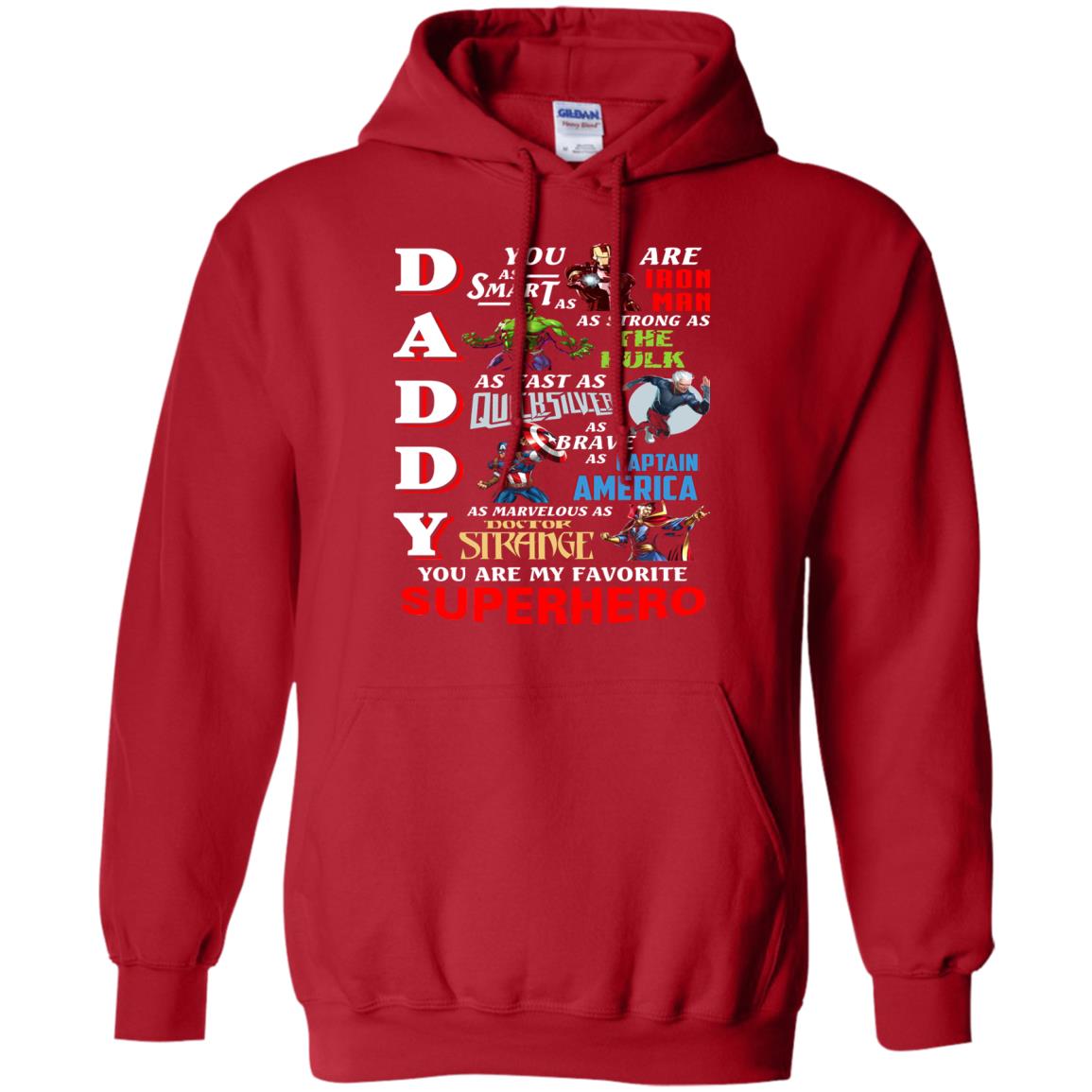 Daddy You Are My Favorite Superhero Movie Fan T-shirt Red