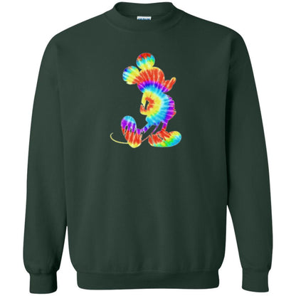 Cartoon T-shirt Tie-dye Mickey Mouse T-shirt Forest Green