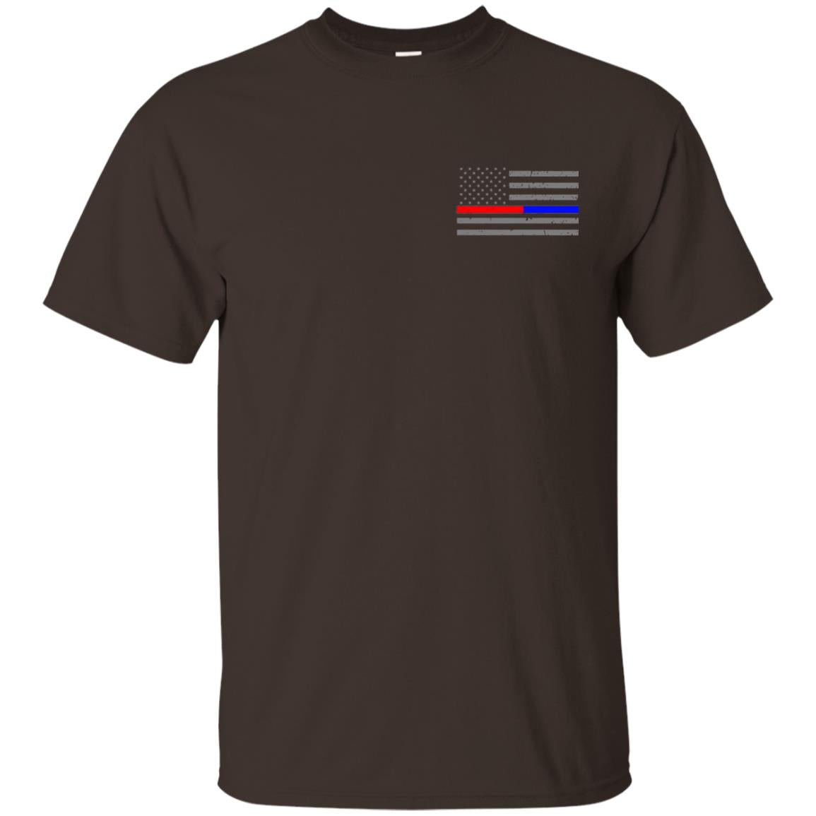 Thin Red Blue Line American Flag Shirt Dark Chocolate