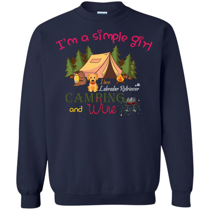 I’m A Simple Girl I Love Labrador Camping And Wine Shirt Navy