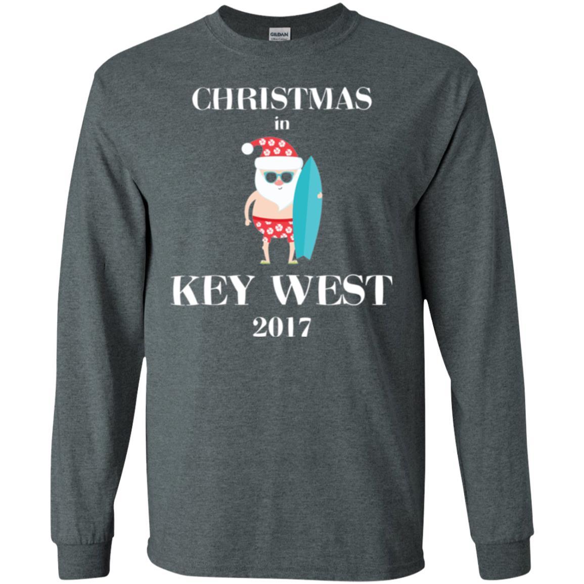 Family Vacation T-shirt Christmas In Key West 2017 Dark Heather