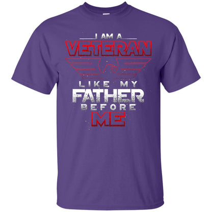 I Am A Veteran Like My Father Before Me Veteran Shirt Purple