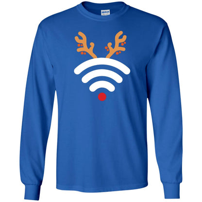 Wifi Signal Symbol Icon Reindeer X-mas Gift Shirt Royal
