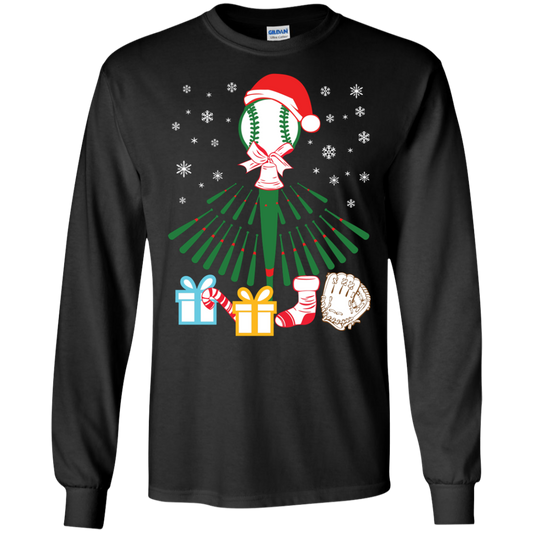 Baseball Christmas T-Shirt Black