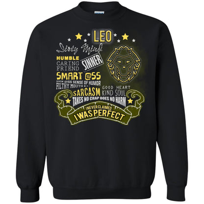 Dirty Mind Humble Caring Friend Filthy Sinner Mouth Good Heart Kind I Never Clamed I Was Perfect Leo Birthday Black