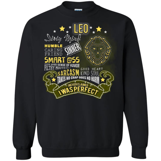 Dirty Mind Humble Caring Friend Filthy Sinner Mouth Good Heart Kind I Never Clamed I Was Perfect Leo Birthday Black