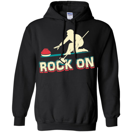 Curling Winter Lover T-shirt Rock On Curling Winter Sports Black