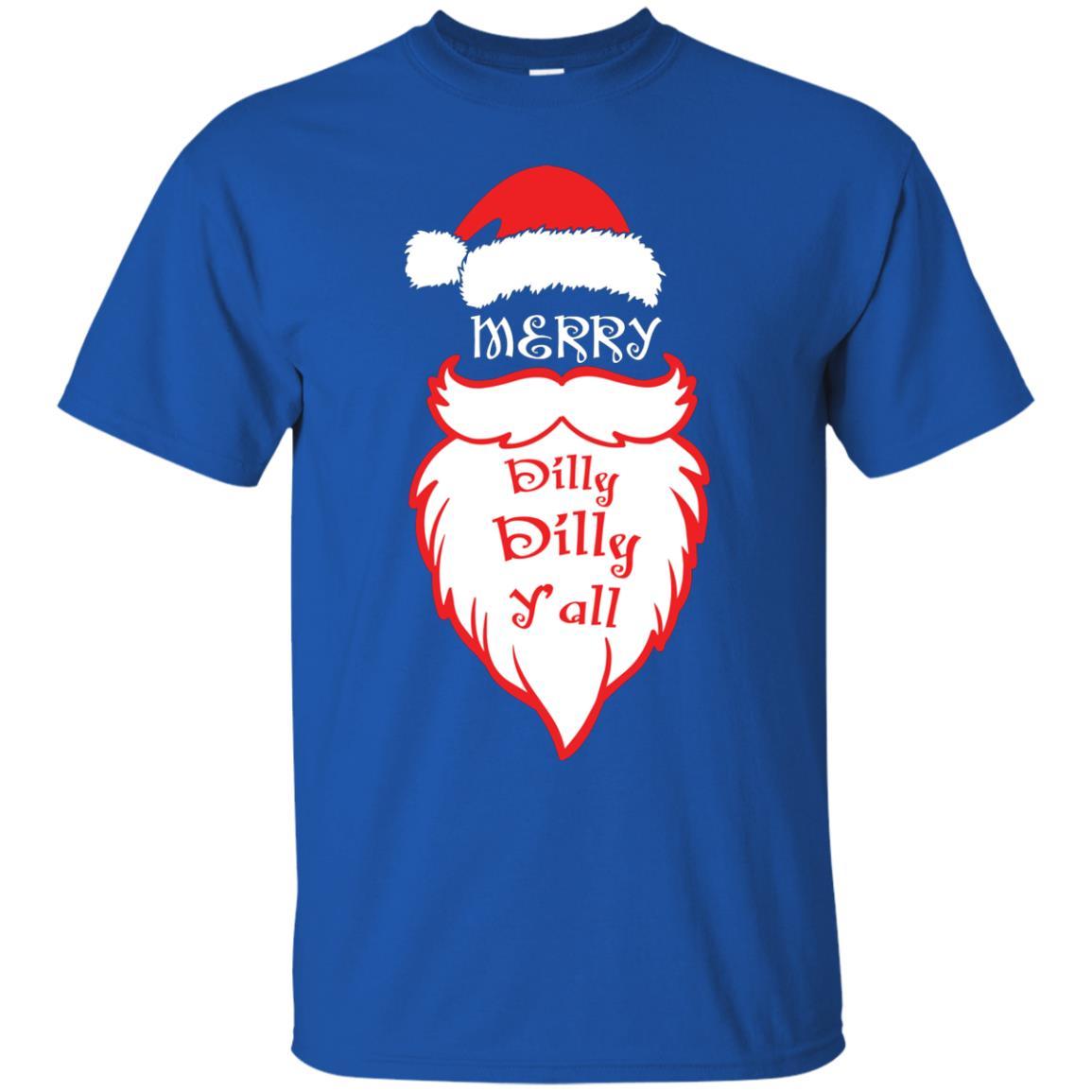 Christmas T-shirt Merry Dilly Dilly Y'all Royal