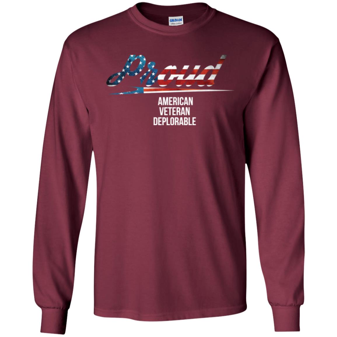 Veteran T-shirt Proud American Veteran Deplorable Maroon