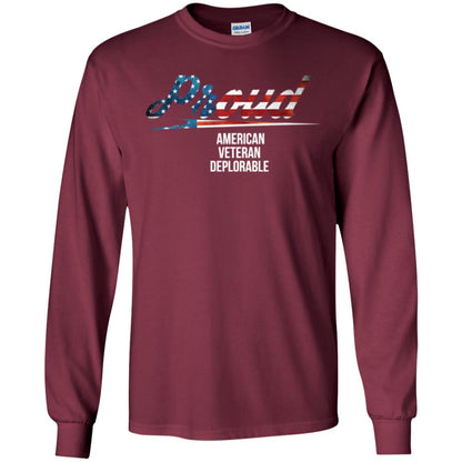 Veteran T-shirt Proud American Veteran Deplorable Maroon
