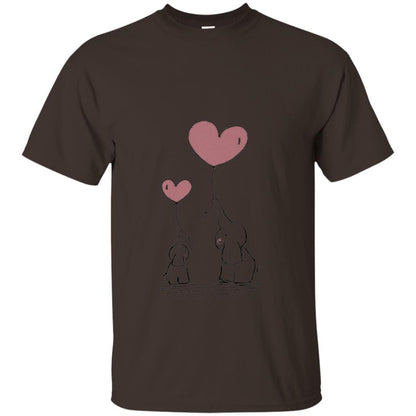 Elephants Mom Heart Balloons Family Shirt Dark Chocolate