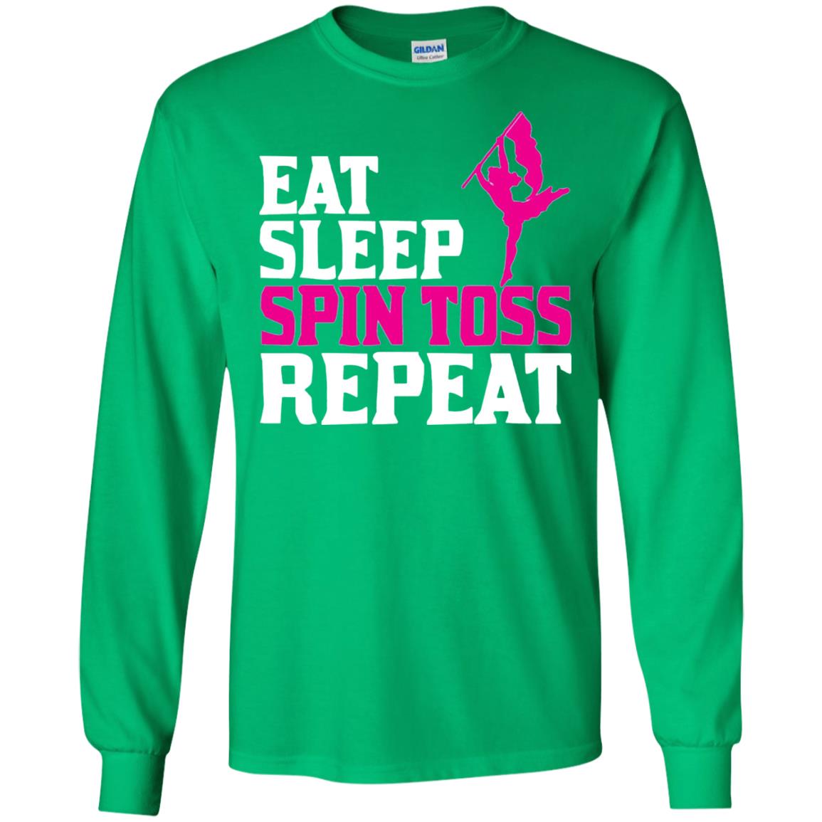 Eat Sleep Spin Toss Repeat Color Guard T-shirt Irish Green
