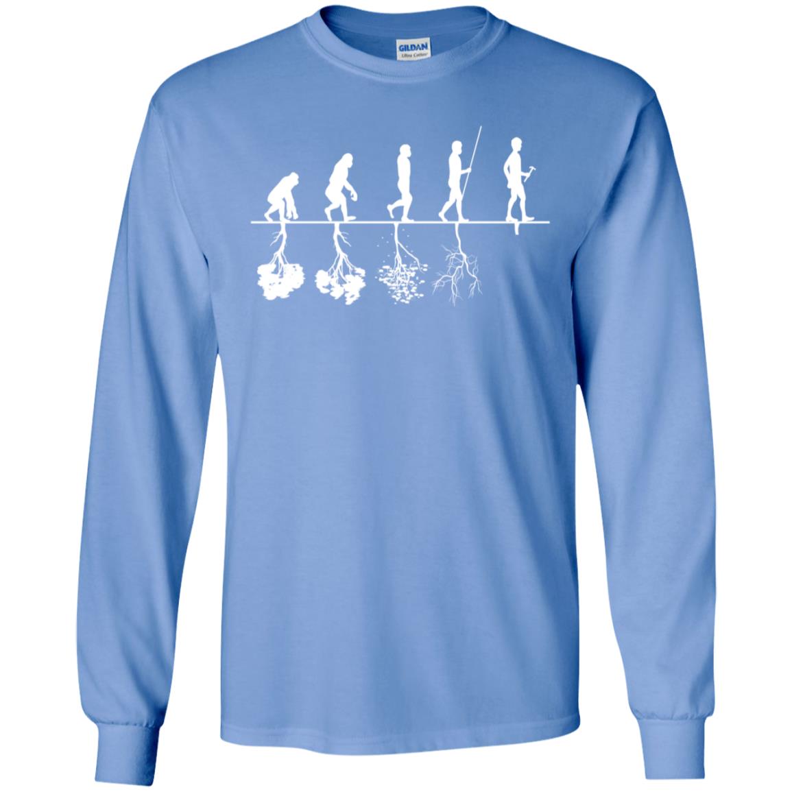 Evolution Tree Of Human Life Thinking Save Environment Shirt Carolina Blue