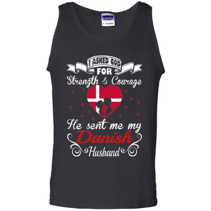 Danish T-shirt I Asked God Strength Courage Black