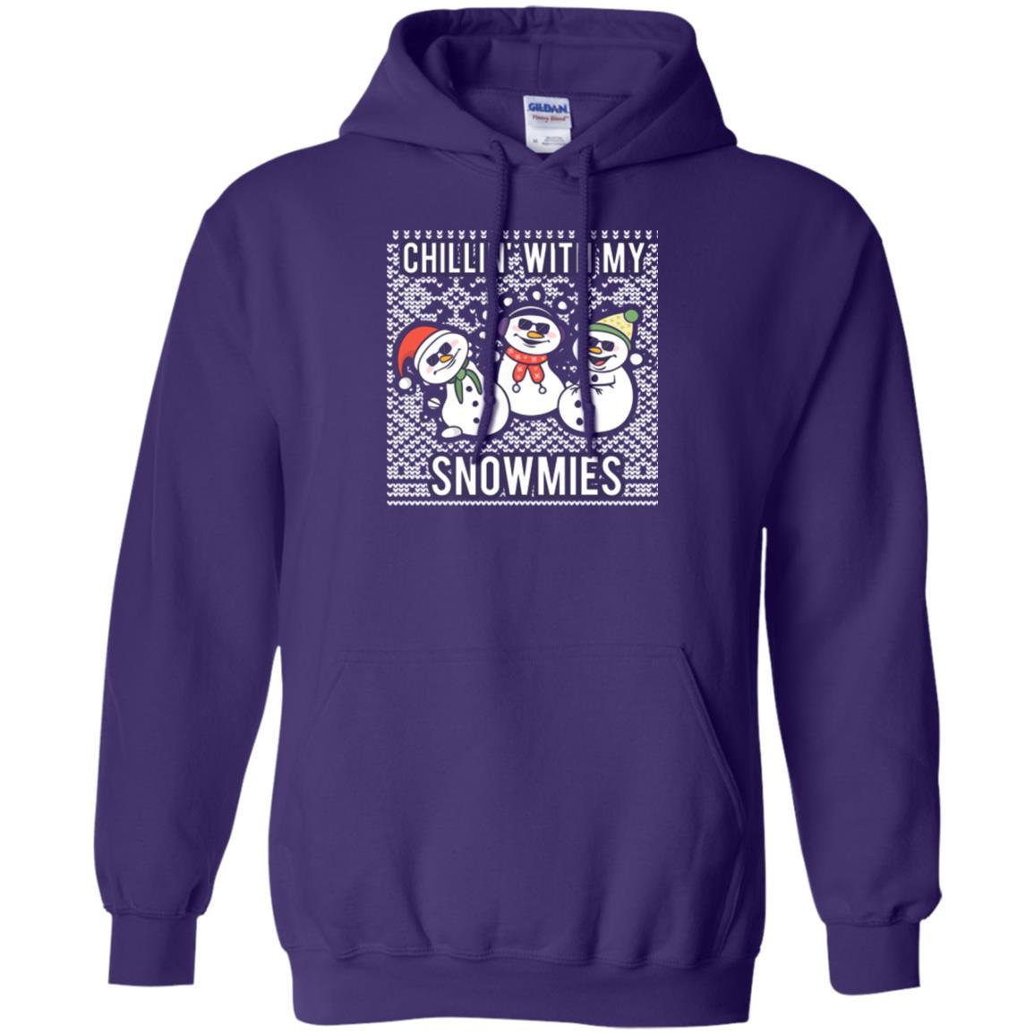 Christmas T-shirt Chillin' With My Snowmies Purple