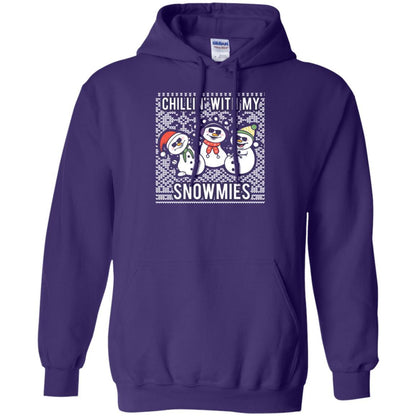 Christmas T-shirt Chillin' With My Snowmies Purple