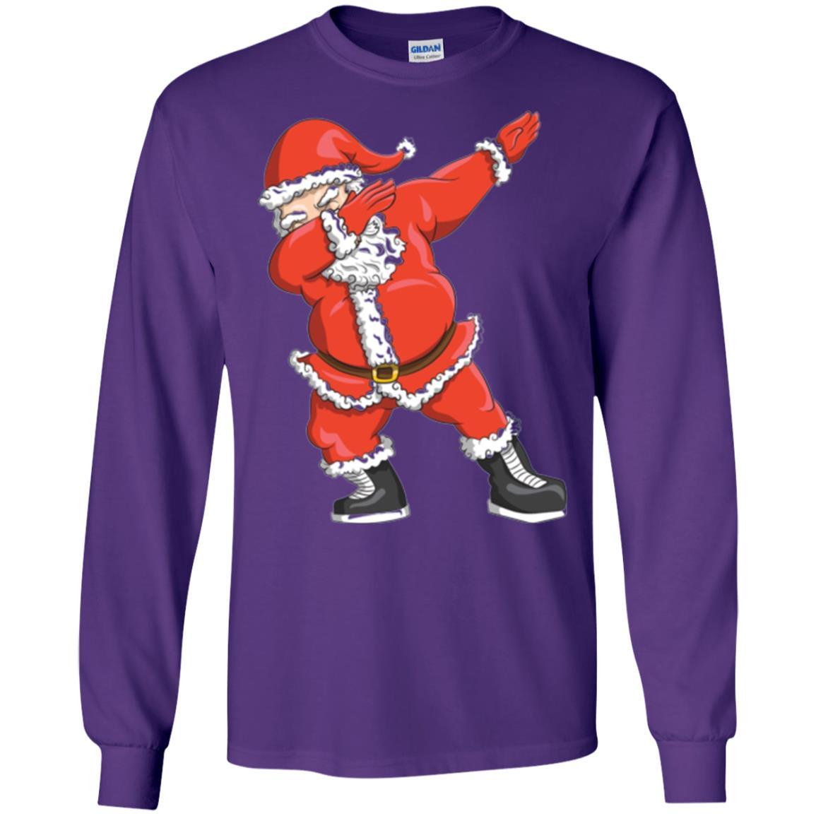 Funny Christmas T-shirt Dabbing Santa Claus Purple