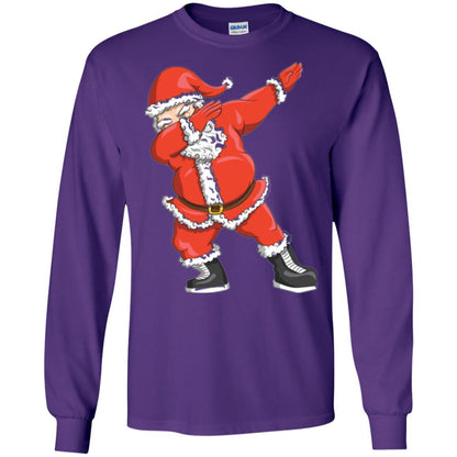 Funny Christmas T-shirt Dabbing Santa Claus Purple