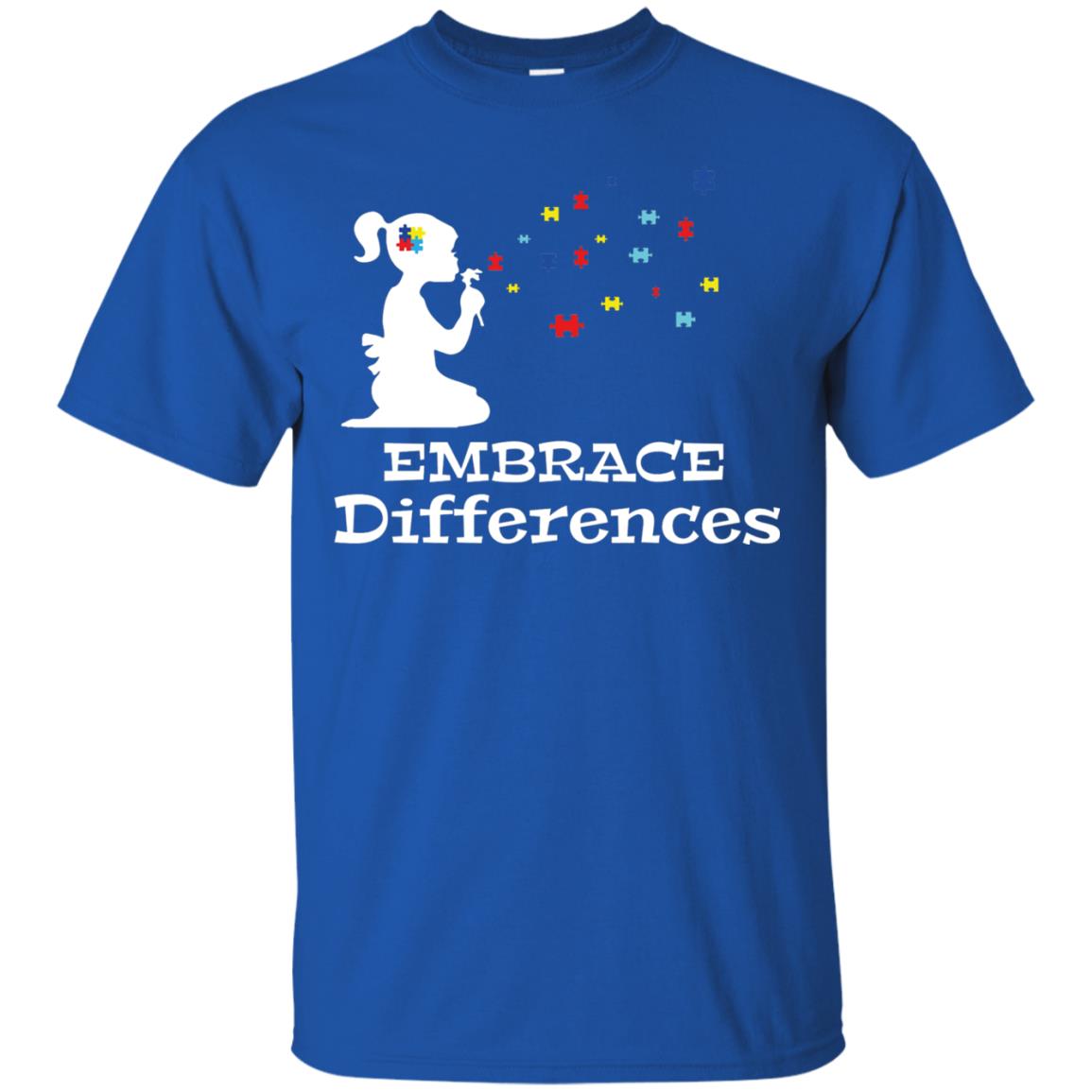 Embrace Differences Autism Awareness T-shirt Royal