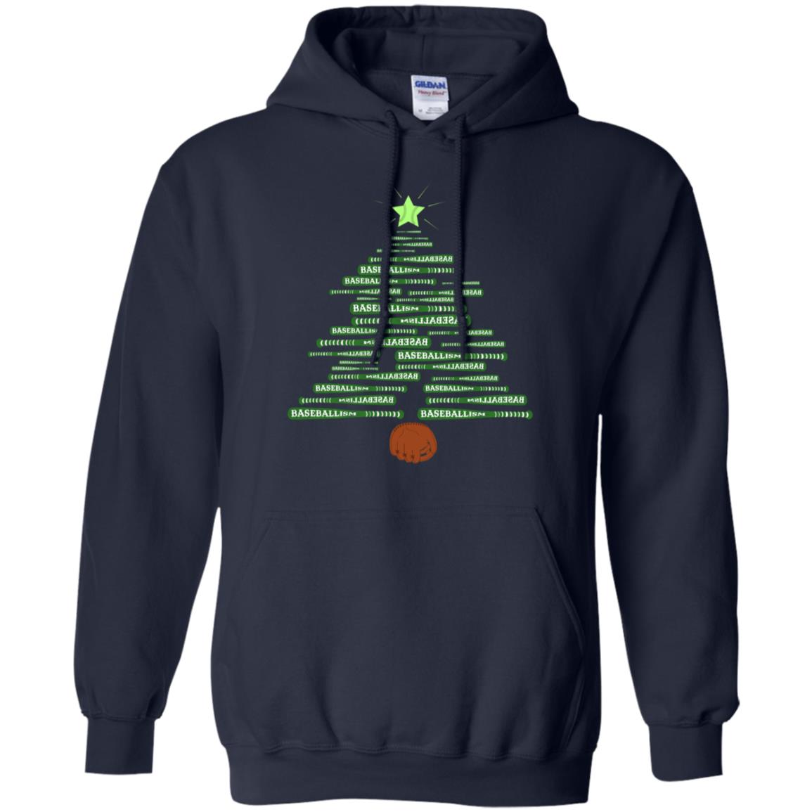 Baseballism Christmas Tree Gift Shirt Navy