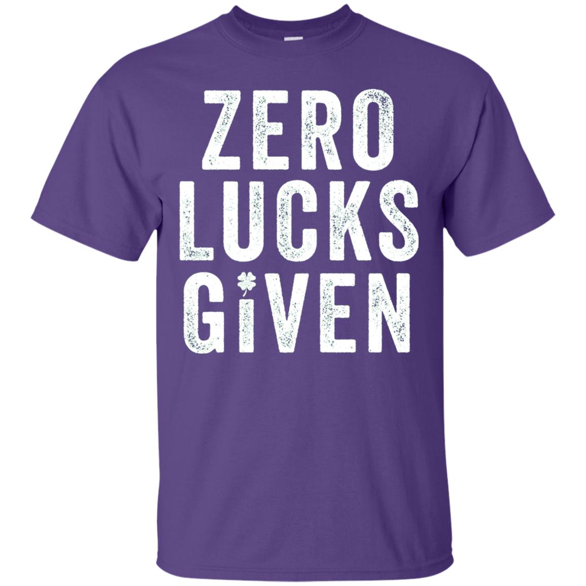Grunge Zero Lucks Given St. Paddy_s Day T-shirt Purple