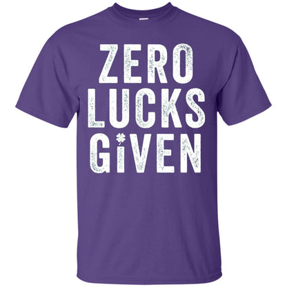 Grunge Zero Lucks Given St. Paddy_s Day T-shirt Purple