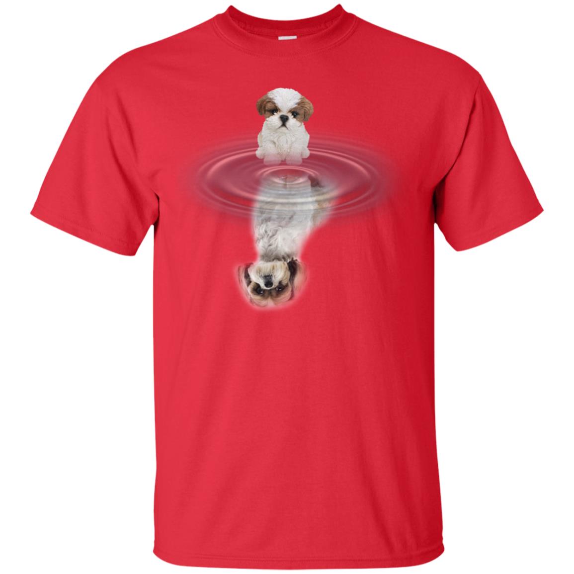 Little Shih Tzus And Big Shadow Shirt Red
