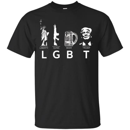 Lgbt T-shirt Liberty Guns Beer Trump Black