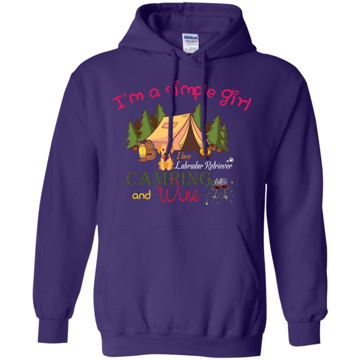 I’m A Simple Girl I Love Labrador Camping And Wine Shirt Purple