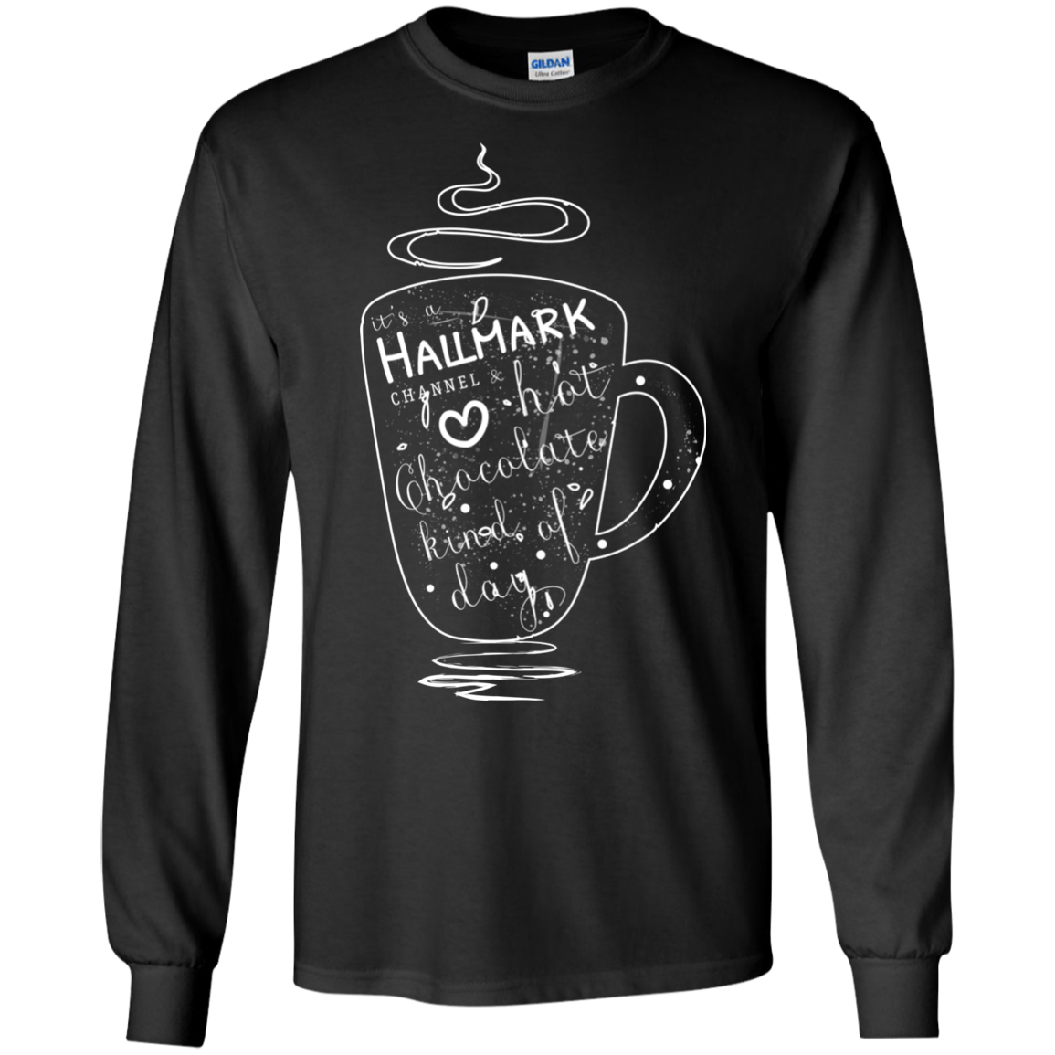 Christmas T-shirt It's A Hallmark Hot Chocolate Kind Of Day Black