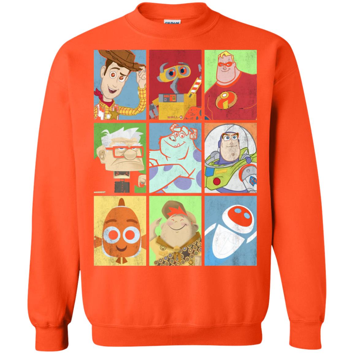 Epic Boxed Up Line Up Character Graphic T-shirt Orange