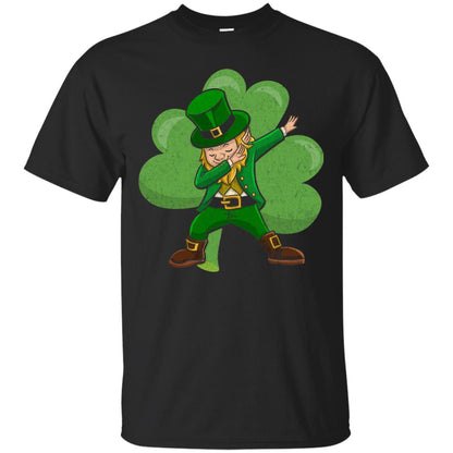 Funny Dabbing Leprechaun Shirt St Patricks Day T-shirt Black