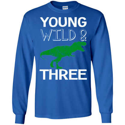 Dinosaur T-shirt Young Wild And Three Royal