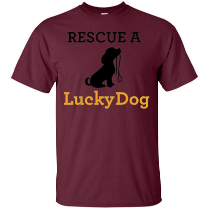 Lucky Dog Rescue A Lucky Dog T-shirt Maroon
