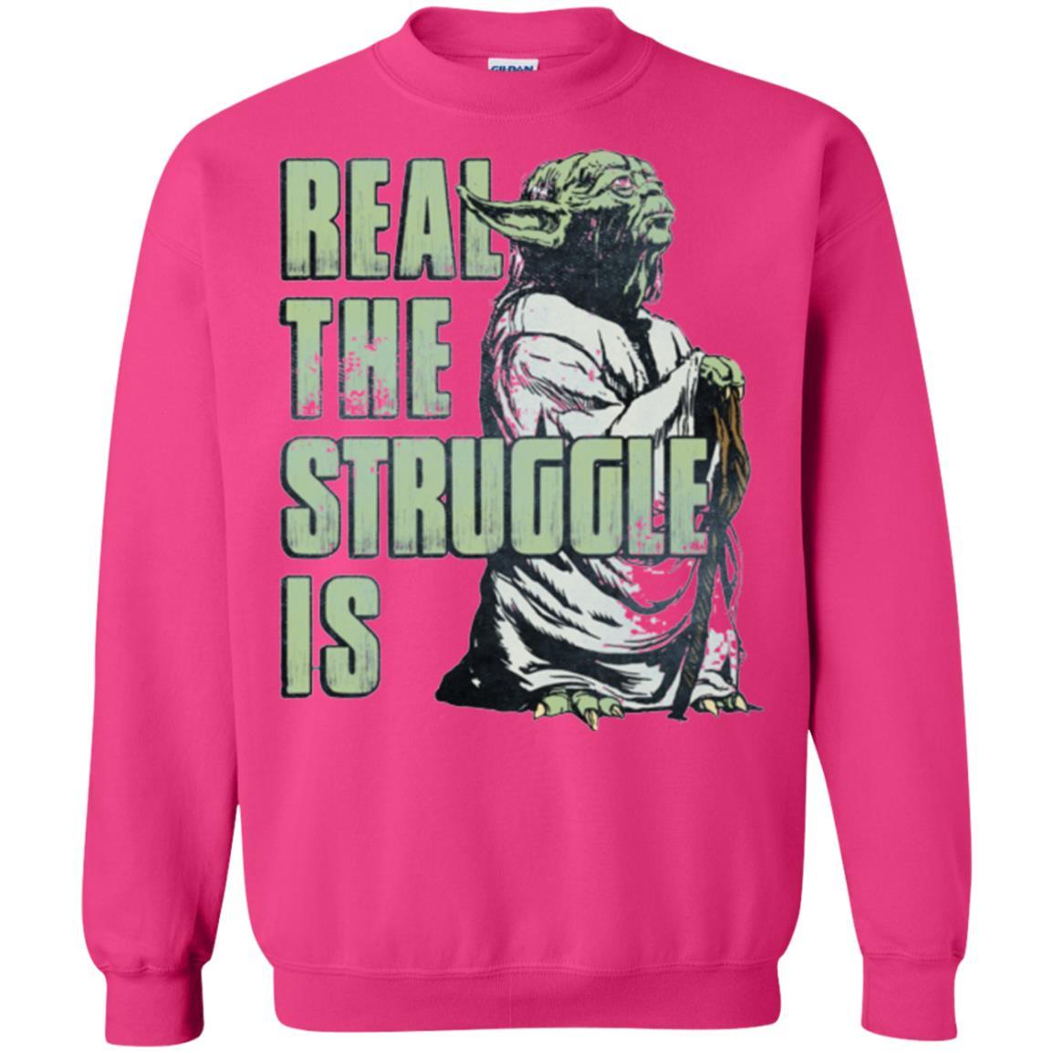 Film T-shirt Star Wars Yoda Real The Struggle Is Graphic Heliconia