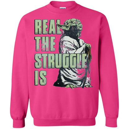Film T-shirt Star Wars Yoda Real The Struggle Is Graphic Heliconia