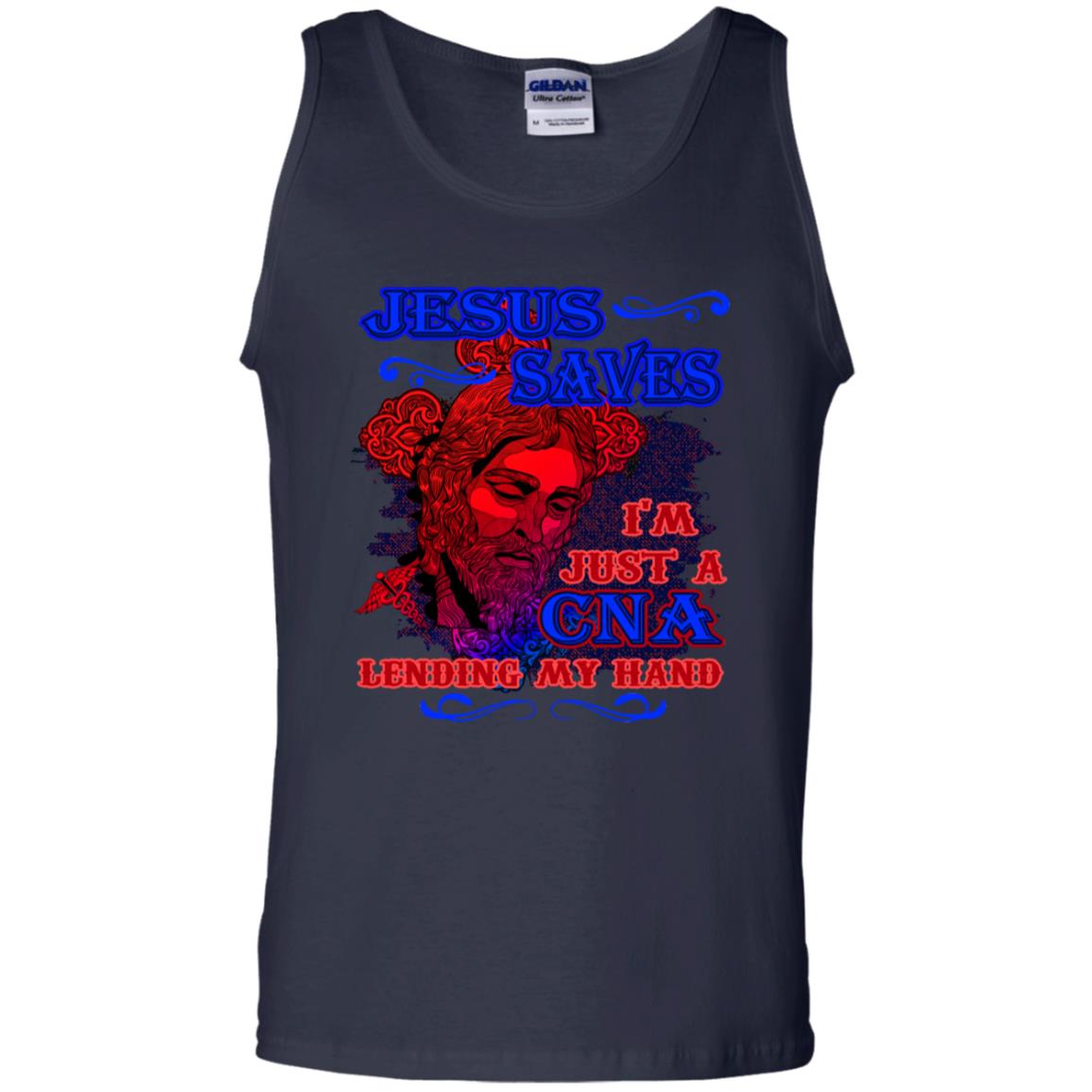 Jesus Saves I'm Just A Cna Lending My Hand Christian Gift Shirt Navy