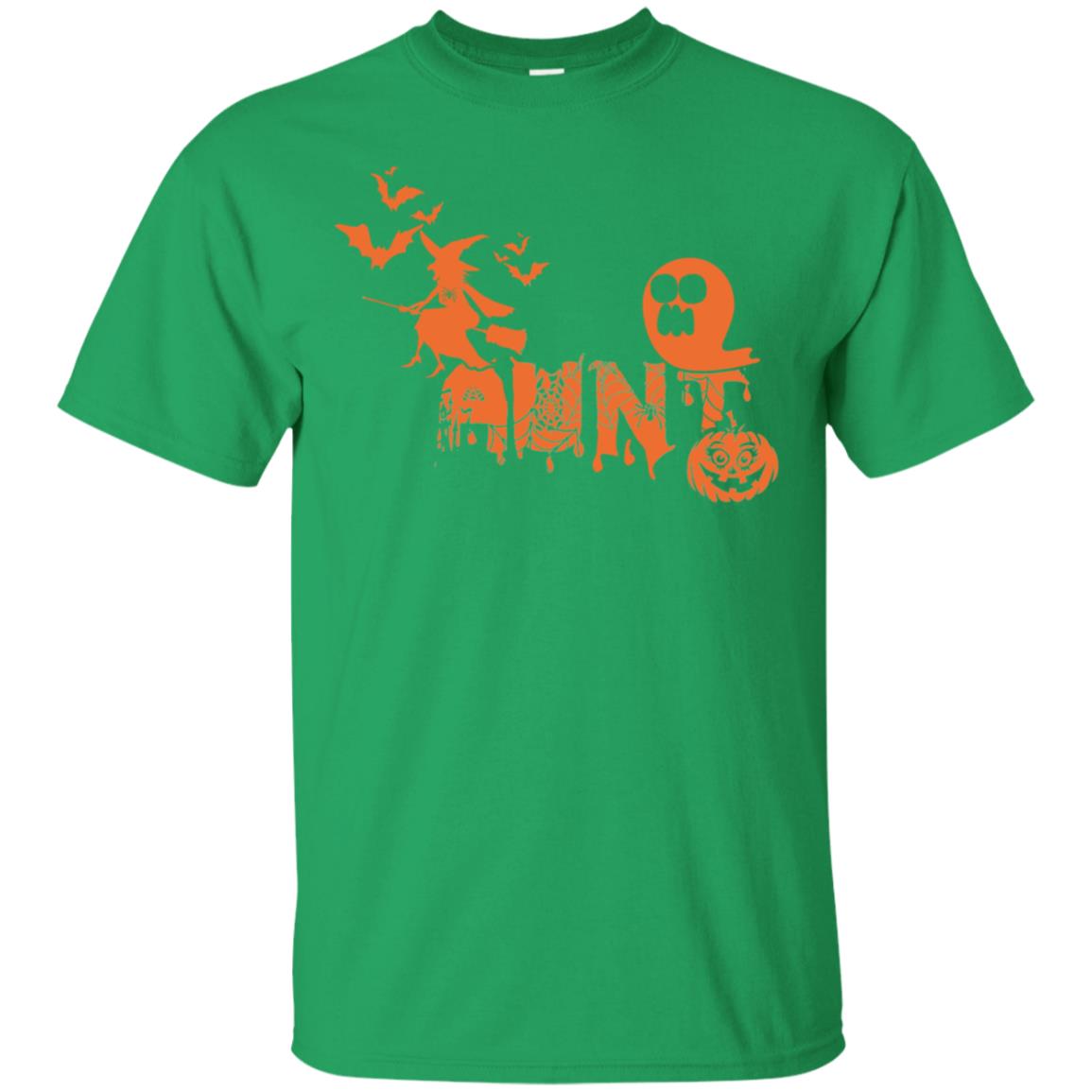 Halloween Pumpkin Aunt Auntie Family Shirt Irish Green