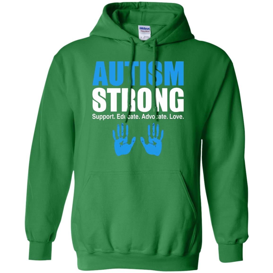 Autism Strong Support Educate Advocate Love T-shirt Irish Green