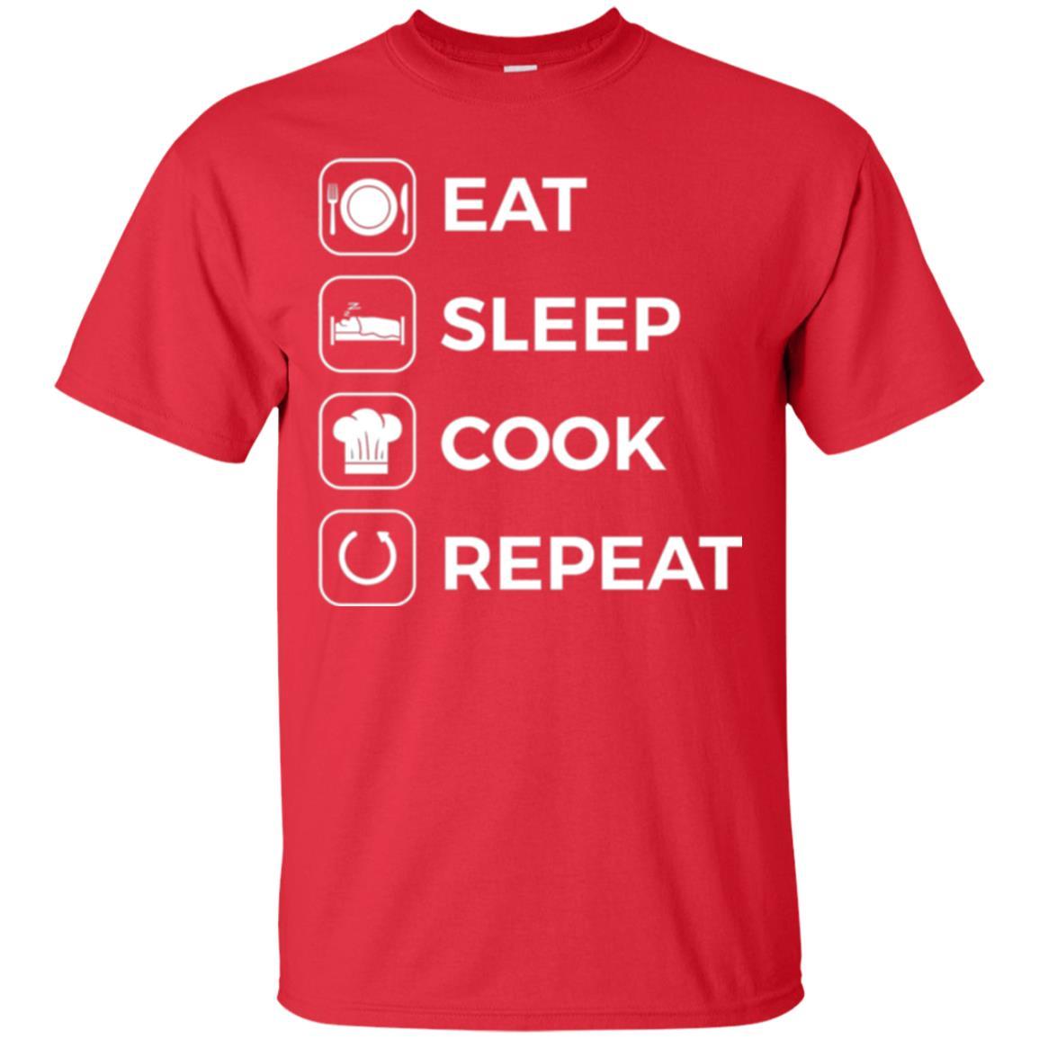 Chef T-shirt Eat Sleep Cook Repeat T-shirt Red