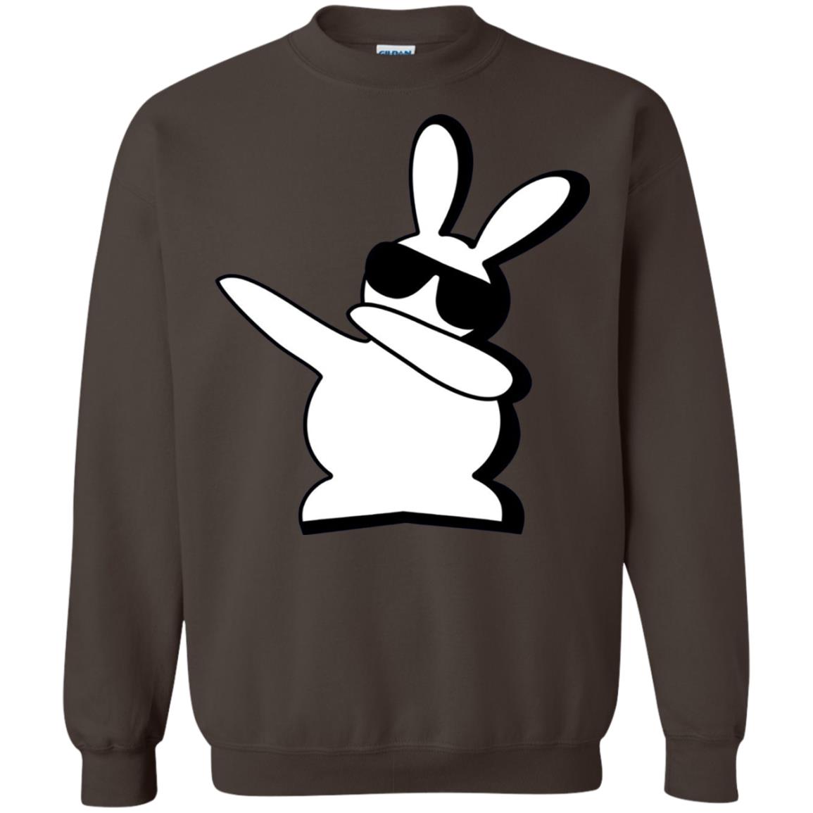 Dabbing Hip Hop Bunny Easter Dab Rabbit Dance T-shirt Dark Chocolate