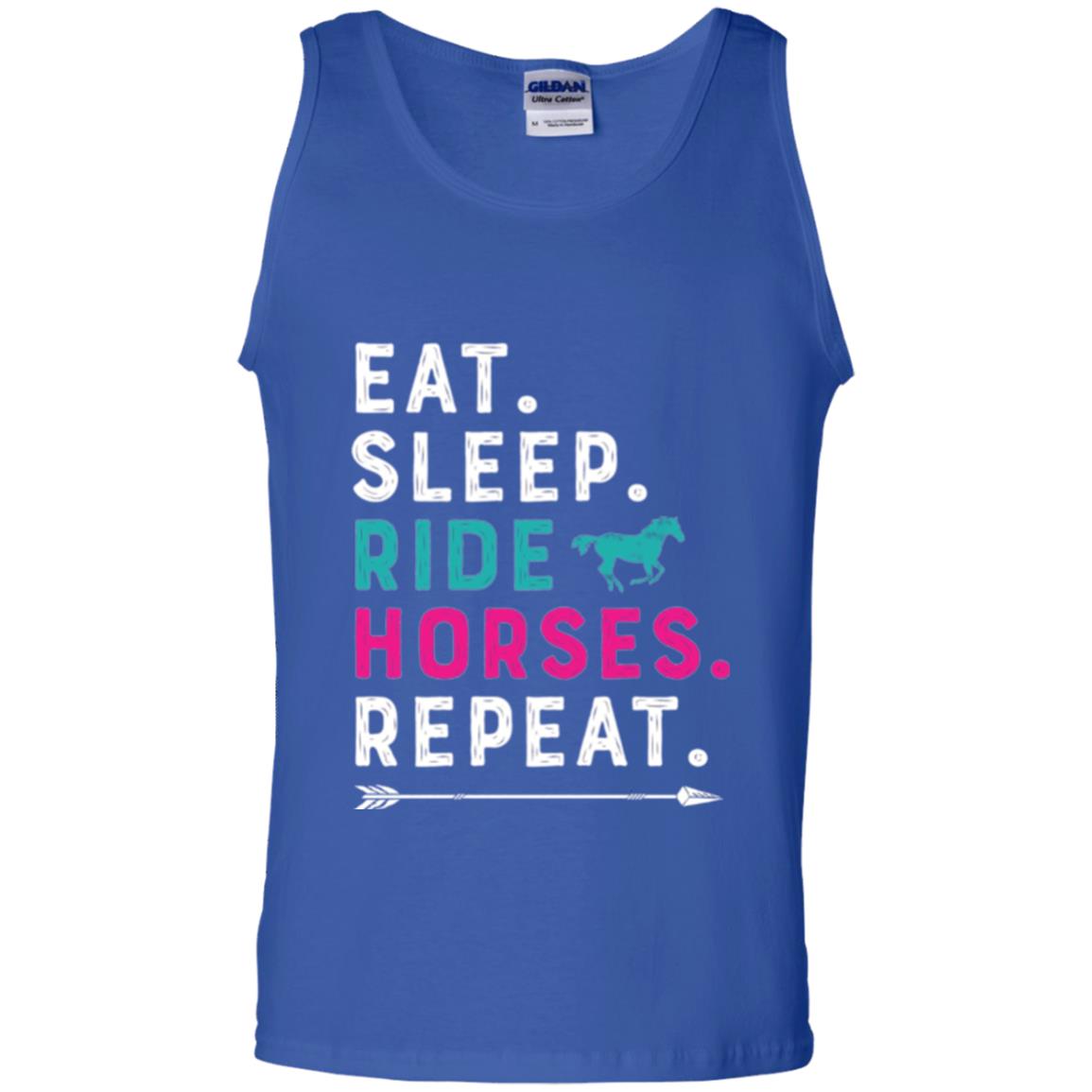 Horseback Lovers T-shirt Eat Sleep Ride Horses Repeat Royal