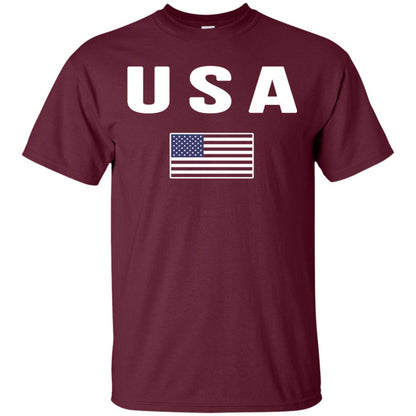 Usa T-shirt America United States Maroon