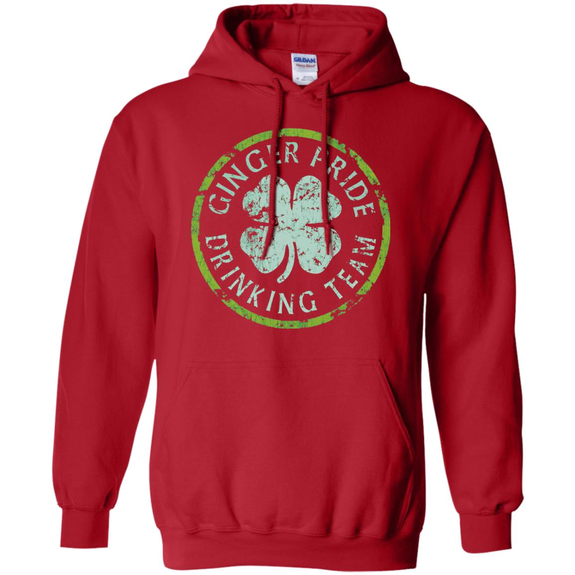 Funny Ginger Pride Drinking Team Irish T-shirt Red