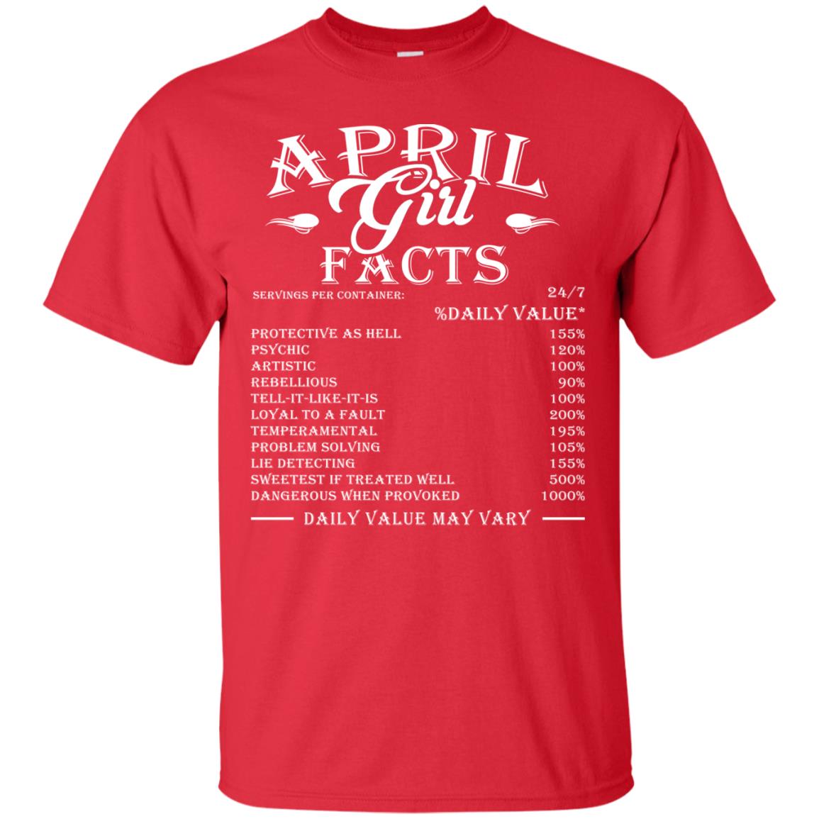 April Girl Facts T-shirt Red
