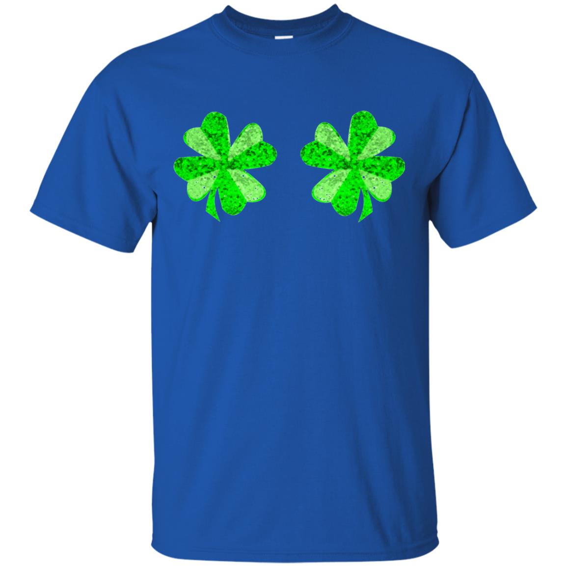 Funny Shamrock Boobs St Patricks Day T-shirt Royal
