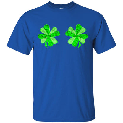 Funny Shamrock Boobs St Patricks Day T-shirt Royal